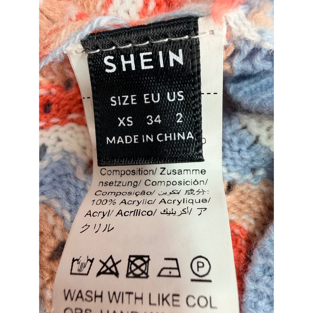 SHEIN Knit Sweater Crop Top Womens XS Chevron Boho Festival Sleeveless Tank Soft - Picture 10 of 10